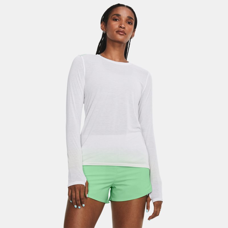 Women's Under Armour Anywhere Long Sleeve White Clay / Olive Tint / Reflective XS